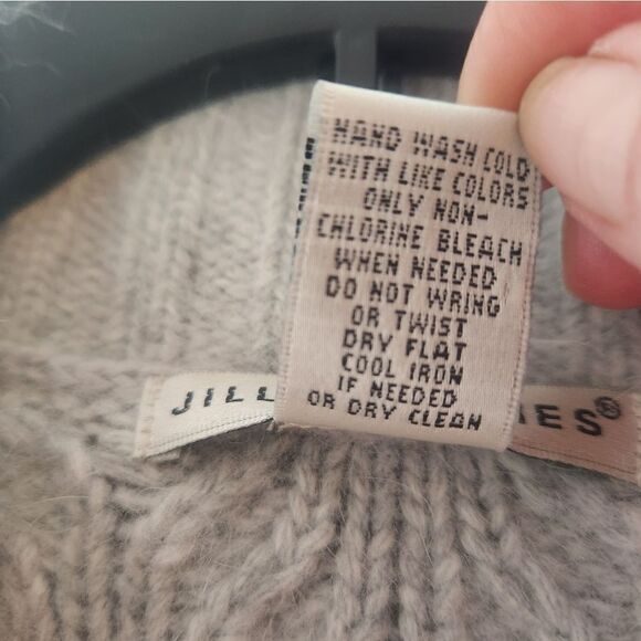 Jullian Jones M Gray AngoraWoolBlend 3/4Sleeve Knitted 1 Button Women's Cardigan - Picture 3 of 9